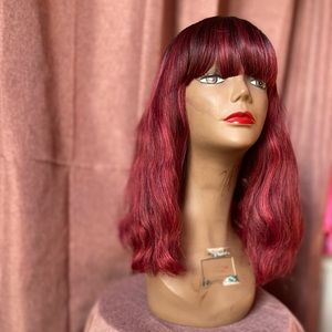 Ruby red wig